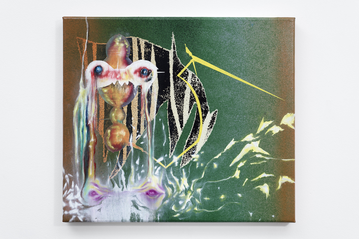 Kis Róka Csaba: Insanely alive, 2022, olaj, zománc és vászon, 40x45cm Kis Róka Csaba: Insanely alive, 2022, olaj, zománc és vászon, 40x45cm